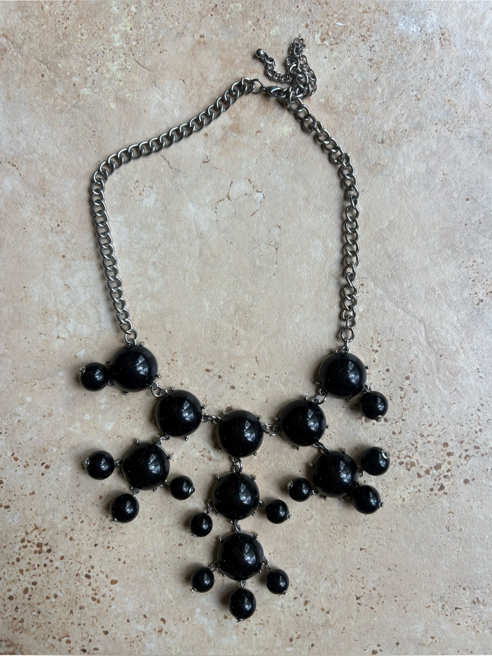 Elegant Black Bubble Bib Necklace - Women Jewelry
